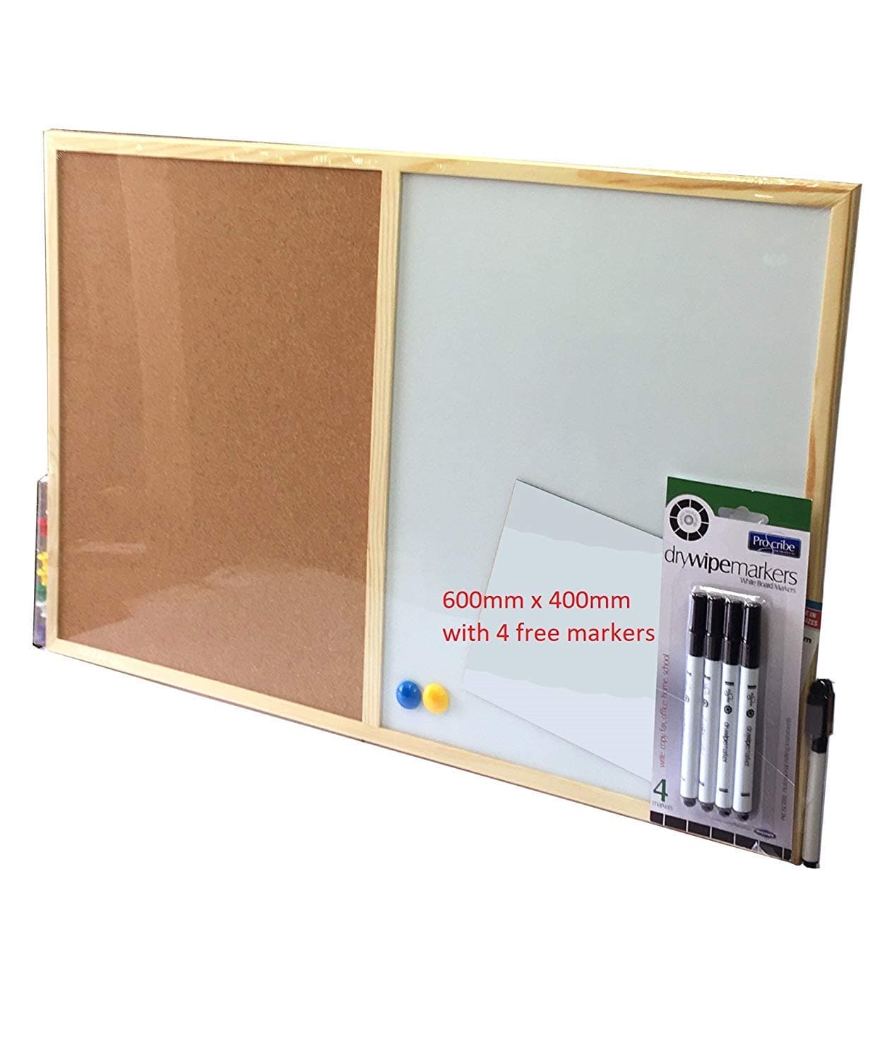 Magnetic whiteboard combination board Office Depot Cork 600 x 400mm