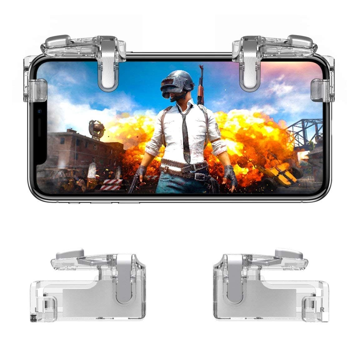 SeCro Mobile Game Controller【Upgraded Version】- PUBG/Knives Out Mobile Controller, Non-Slip Sensitive Shoot and Aim Triggers for L1R1 Mobile Game Trigger Joystick for Android & iPhone