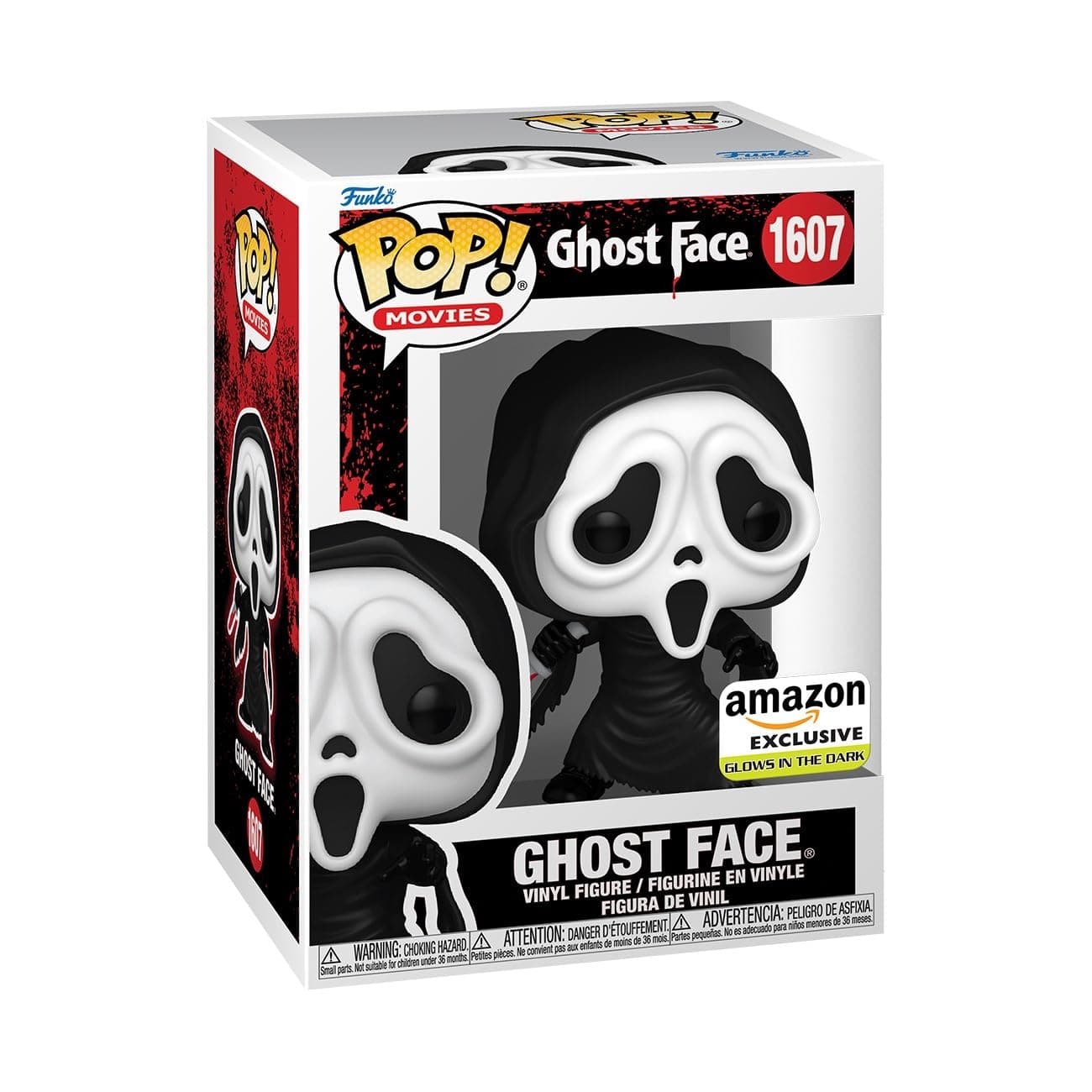 Funko Pop! Movies: Ghostface - Glow in the Dark - Amazon Exclusive - Collectible Vinyl Figure - Gift Idea - Official Merchandise - Toys for Children and Adults