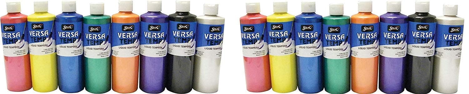 Sax Versatemp Heavy-Bodied Pearls Tempera Paint, 1 Pint, Assorted Colors, Set of 8-1440733 (2 X Pack of 8)