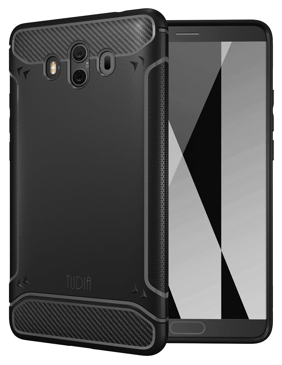 Huawei Mate 10 Case, TUDIA Carbon Fiber Design Lightweight [TAMM] TPU Bumper Shock Absorption Cover for Huawei Mate 10 (Black)