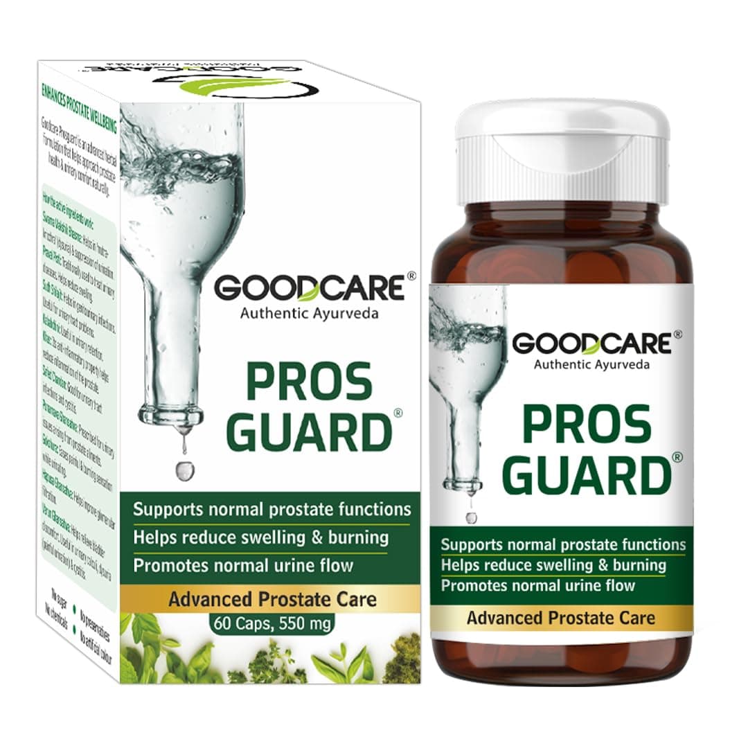 Pros Guard 60 Capsules | Ayurvedic Herbal Supplement for Men | Supports Urine Flow, Helps Reduce Swelling & Burning Sensation | Herbal Formula for Prostate Health