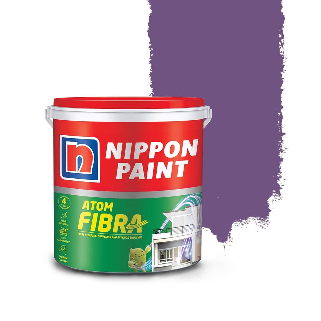 Nippon Paint Atom Fibra 2 In 1 Interior & Exterior Emulsion 1 L Purples (Red Purple)