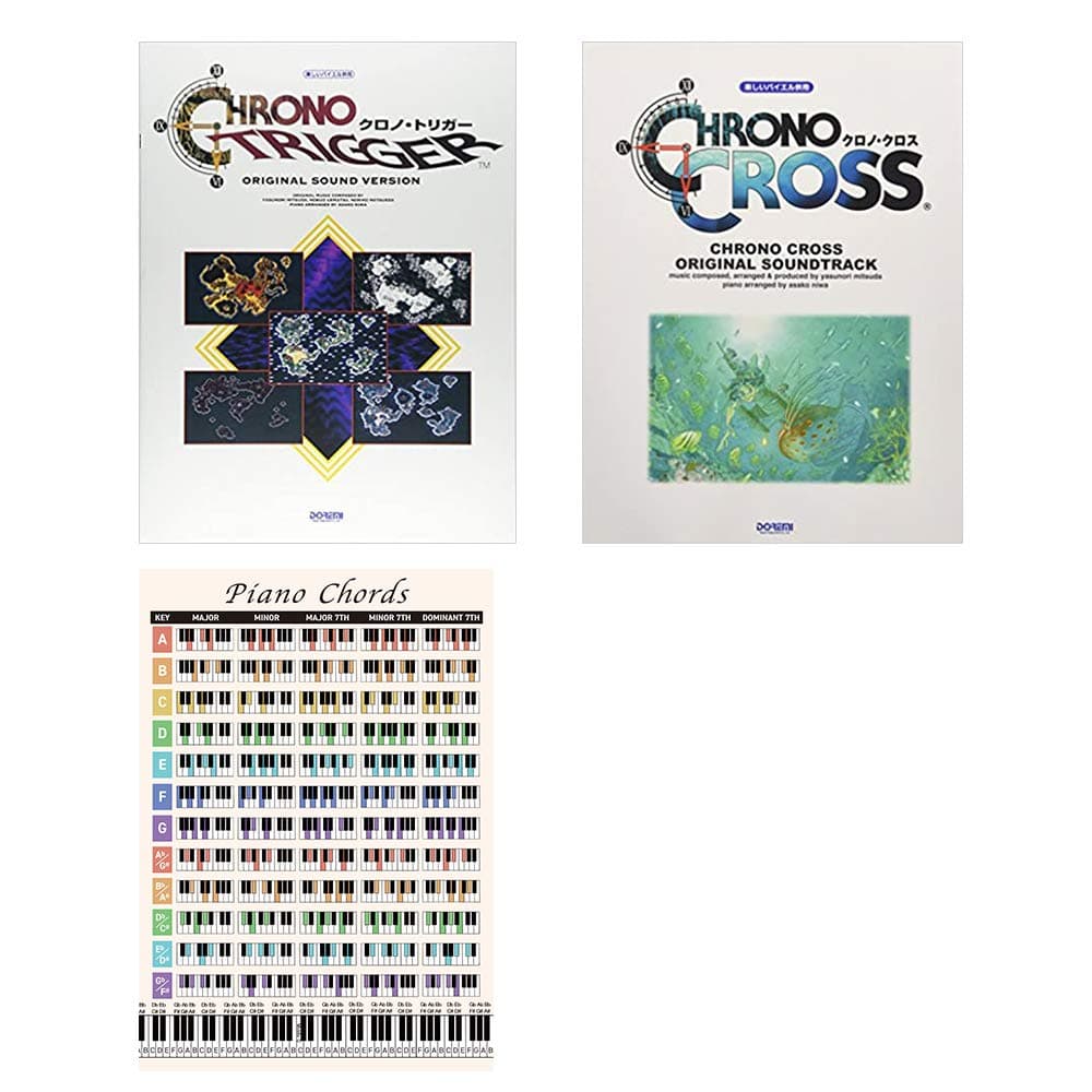 Chrono Trigger and Chrono Cross Soundtrack Piano Sheet Music Collection with Piano Chord