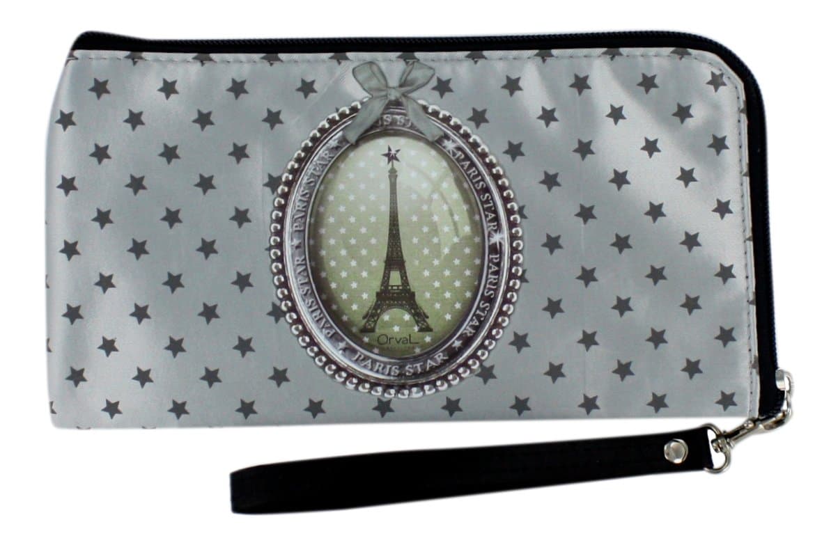 Small Purse with hand strap, French vintage design "Paris Star"