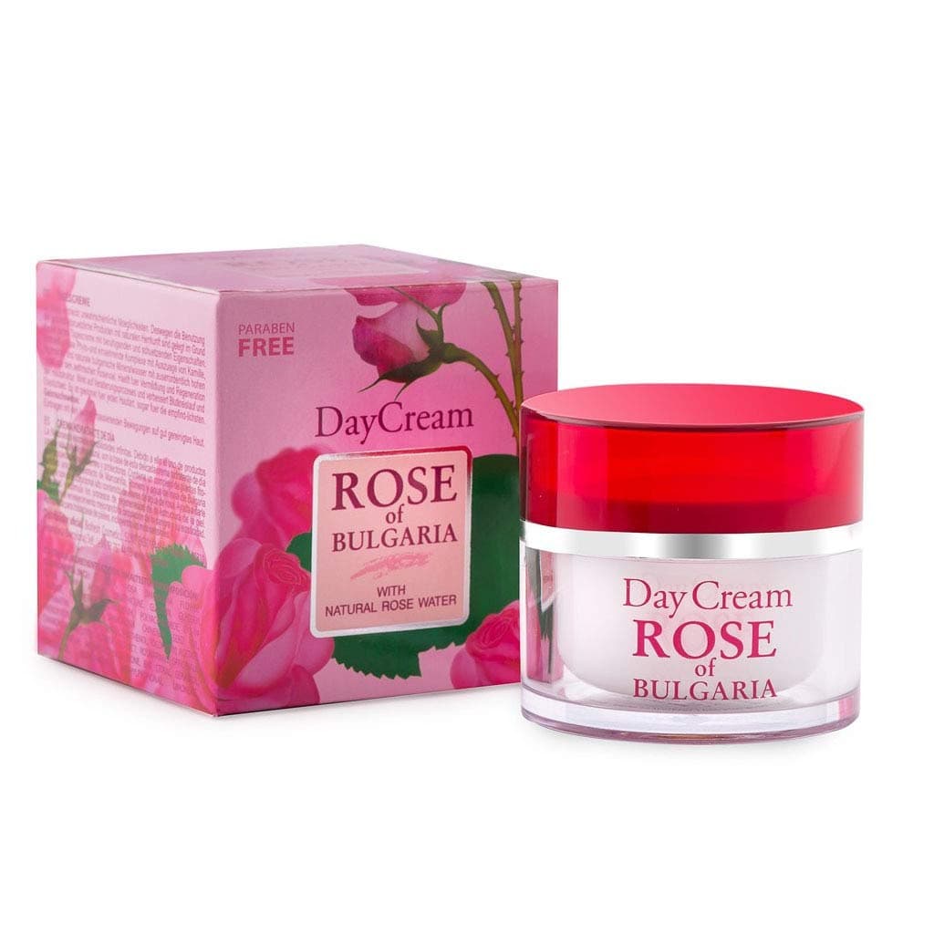 Day cream "Rose of Bulgaria". !!!TOP PRODUCT FROM BULGARIA. It helps the softening and regenerating process of skin structure. It slows down the aging process by improving blood circulation and elasticity. Paraben Free