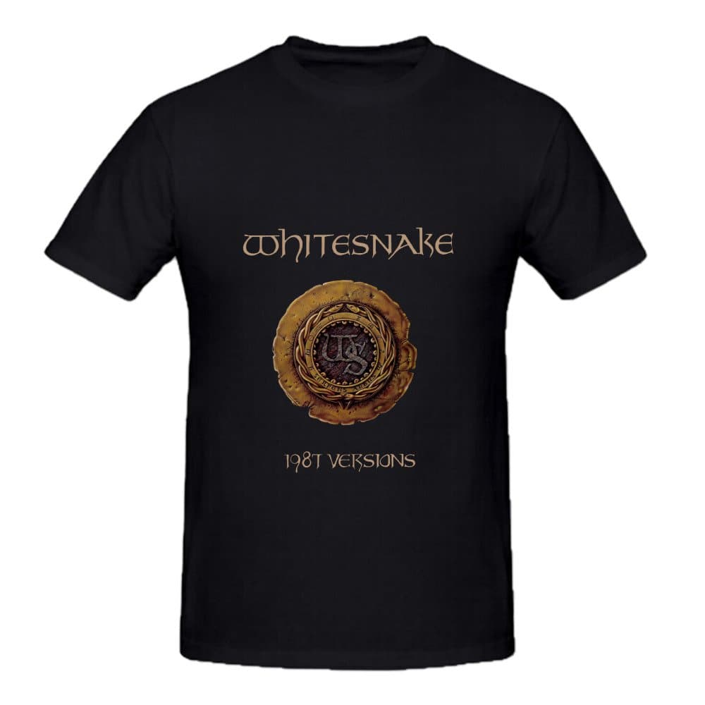 Whitesnake 1987 Versions Soundtrack Men Crew Neck Design Shirt Black