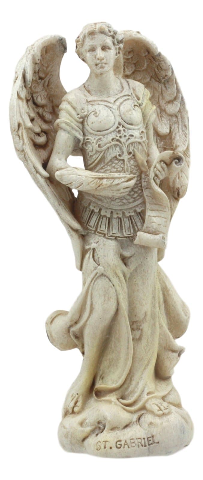 Gifts & Decors Ebros Ivory Finish Holy Archangel Saint Gabriel Statue 5" Tall Patron of Baptism Power Might of God Collectible Figurine