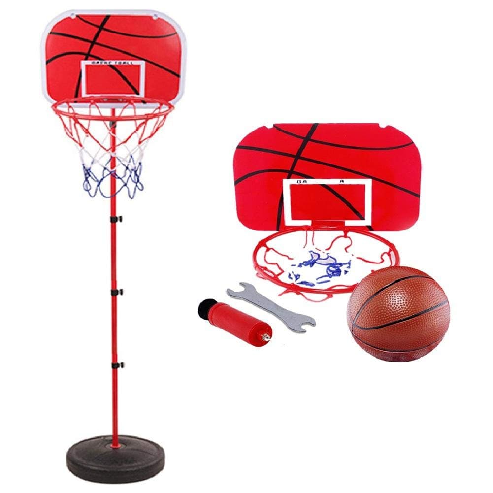 Basketball Hoop And Stand, Kids Basketball Hoop, Adjustable Height Basketball Set With Ball & Net, Full Size Basketball Hoop, Free Standing Basketball Hoop For Indoors Outdoors Children Activity