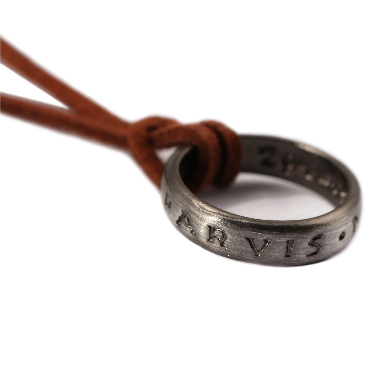 Unisex Uncharted 4 Nathan Drake's Ring Pendant Necklaces with Adjustable Leather Cord Chain,13''-18''