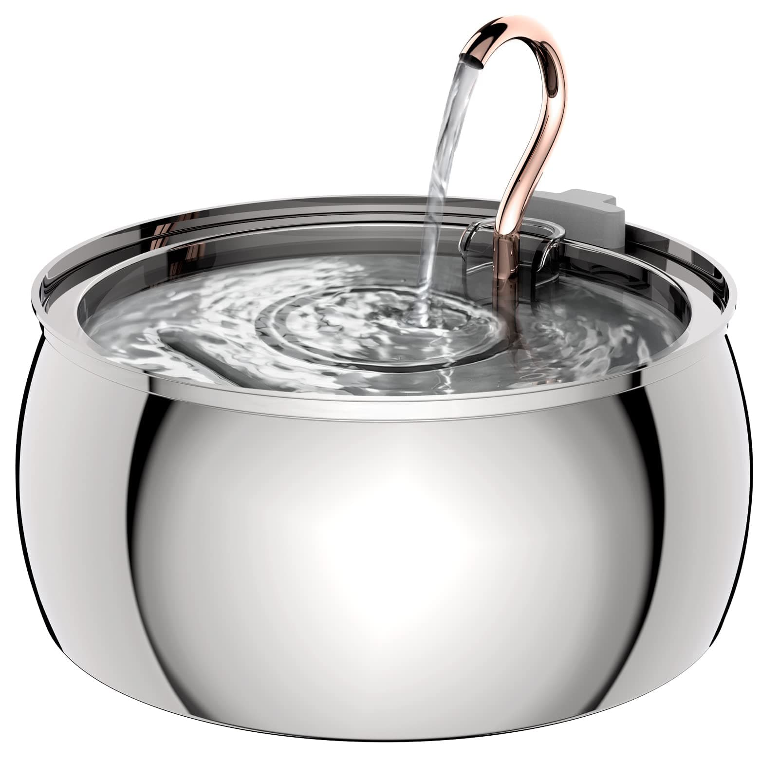 Tomxcute Cat Water Fountain, 4.0L/135oz Automatic Stainless Steel Pet Fountain Dog Water Dispenser, Ultra-Quiet Pump and 3 Replacement Filters & for Cats, Dogs, Multiple Pets…