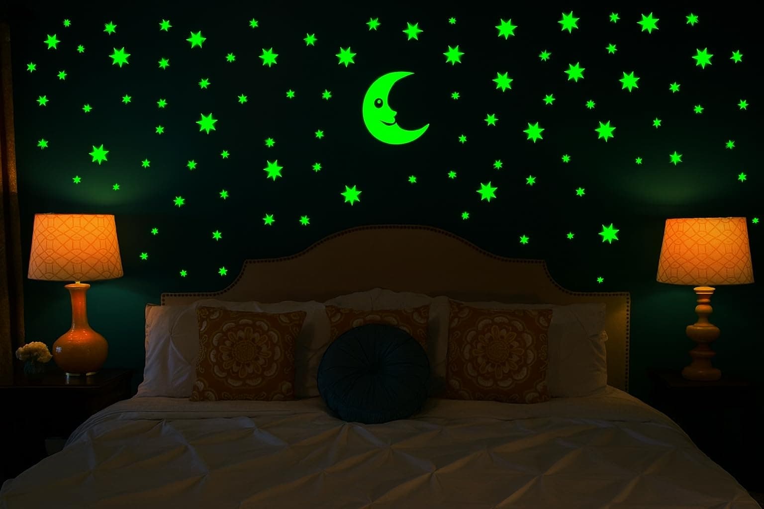 Dreamkraft Galaxy of Starts Glow in Dark Wall Sticker | Night Theme Radium Wall Sticker for Home Decor, Kid's Room Décor (Vinyl, 25X19X0.8 Cm, 2 Sheets)