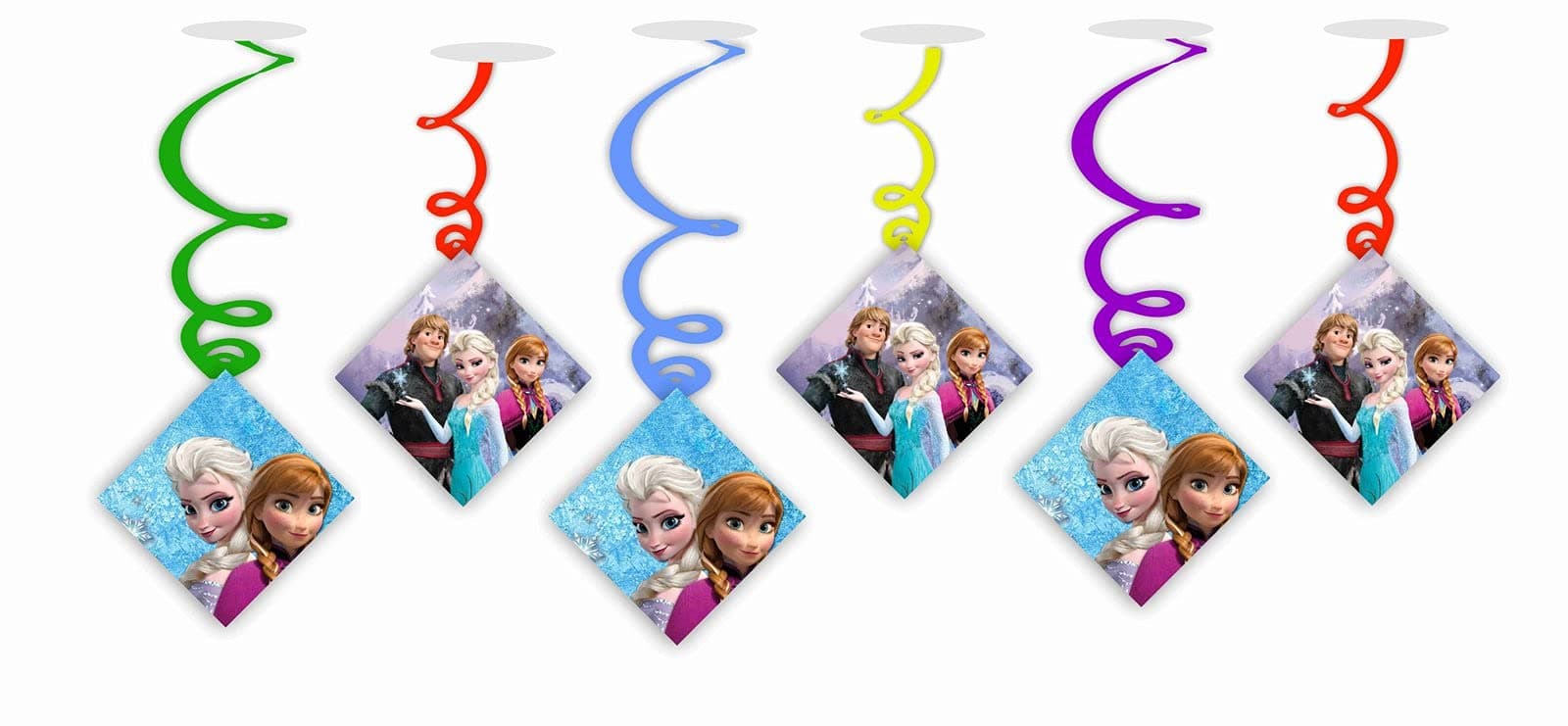 Balloonistics New Frozen Elsa Ceiling Swirl Decorations Birthday Cutout Festive Party Supplies Decorations Event Party (Pack of 6 Swirls and Cutouts)