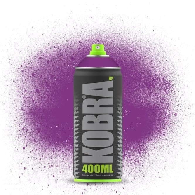 KOBRA HP High Pressure Spray Paint 400ml Can – Professional Grade 100% Acrylic Formula with Matte Finish for Graffiti, Street Art, Crafts & Multi-Surface Use (4220 Prugna)