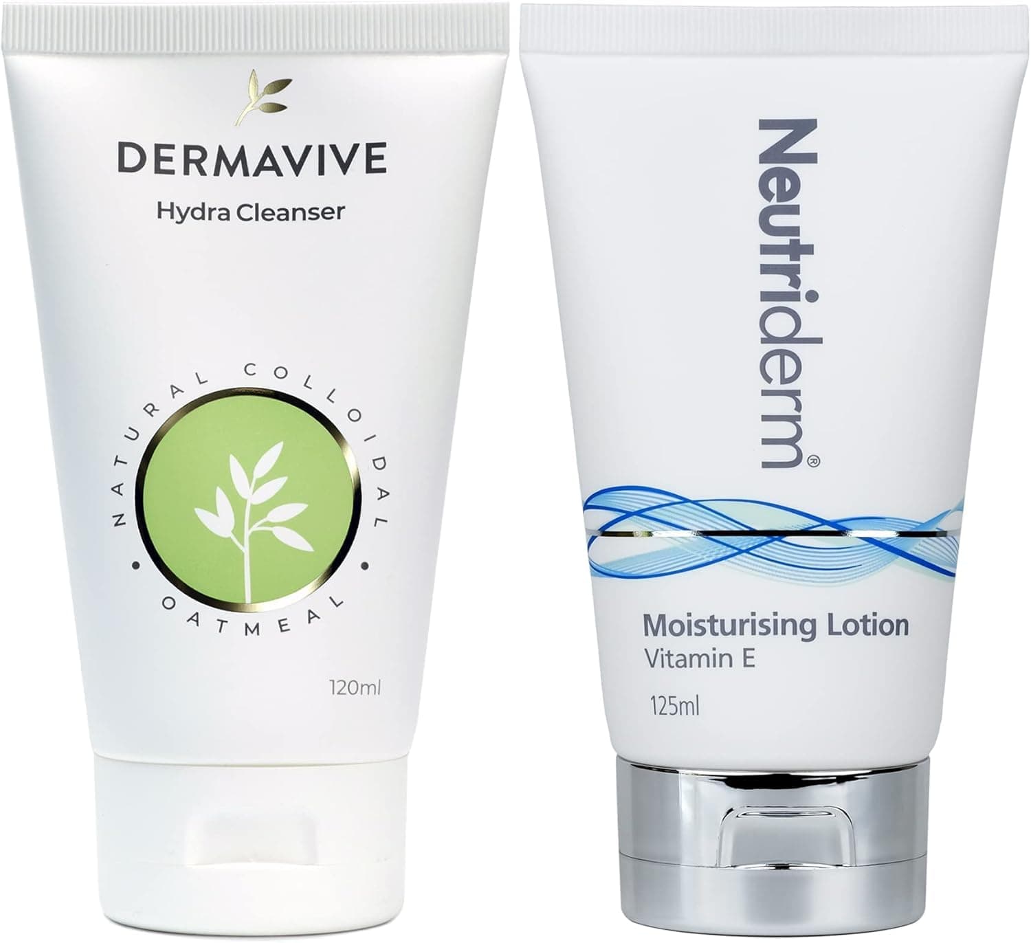 Pre-Makeup Skincare Combo, Vitamin E Moisturiser 125 Ml And Dermavive Hydra Cleanser Lotion (Combination) 120 Ml
