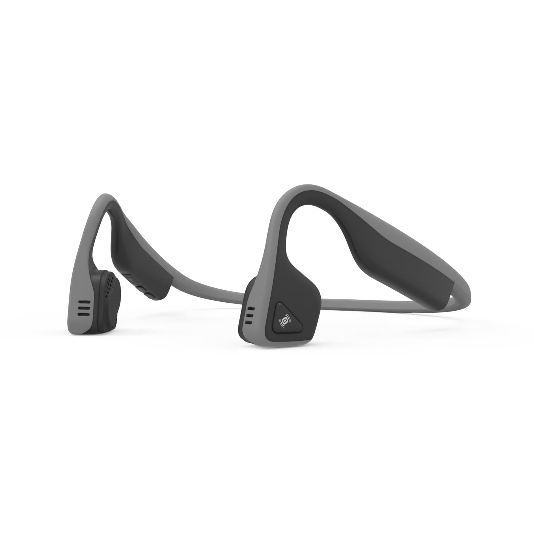 AFTERSHOKZ Titanium Open-Ear Wireless Bone Conduction Headphones with Brilliant Reflective Strips, Slate Grey, AS600SG-BR