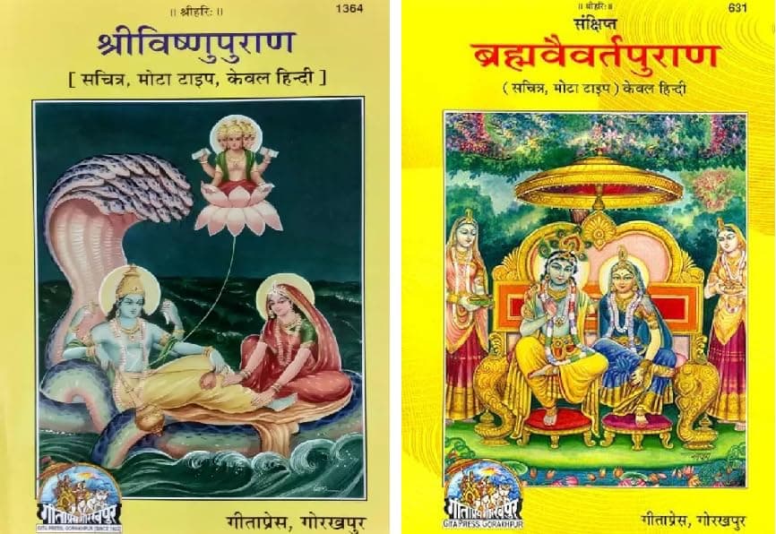Shri Vishnu Puran (श्रीविष्णुपुराण ) Code-1364 And Brahmavaivarta Purana (ब्रह्मवैवर्तपुराण) Code-631Set Of 2 Books In Hindi Published By Gita Press Gorakhpur Hardcover – 5 December 2023