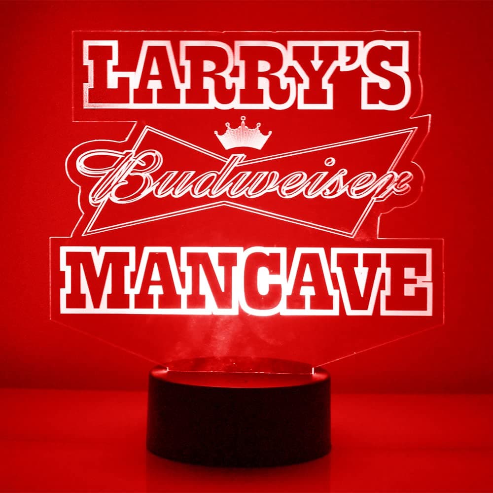 Budweiser Sign Light Up Lamp LED, Personalized Table Lamp, with Remote, 16 Different Color Options, Dimmer, Great Gift