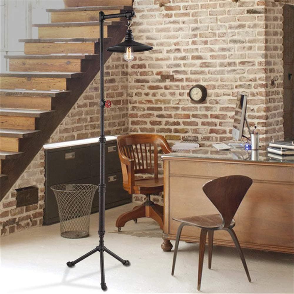 Goodvon Retro Water Pipe Lamp Floor Lamp European Retro Steam Punk Industrial Wind for Restaurant Hotel Living Room Deco Retro Bedroom Study Reading Indoor Lighting