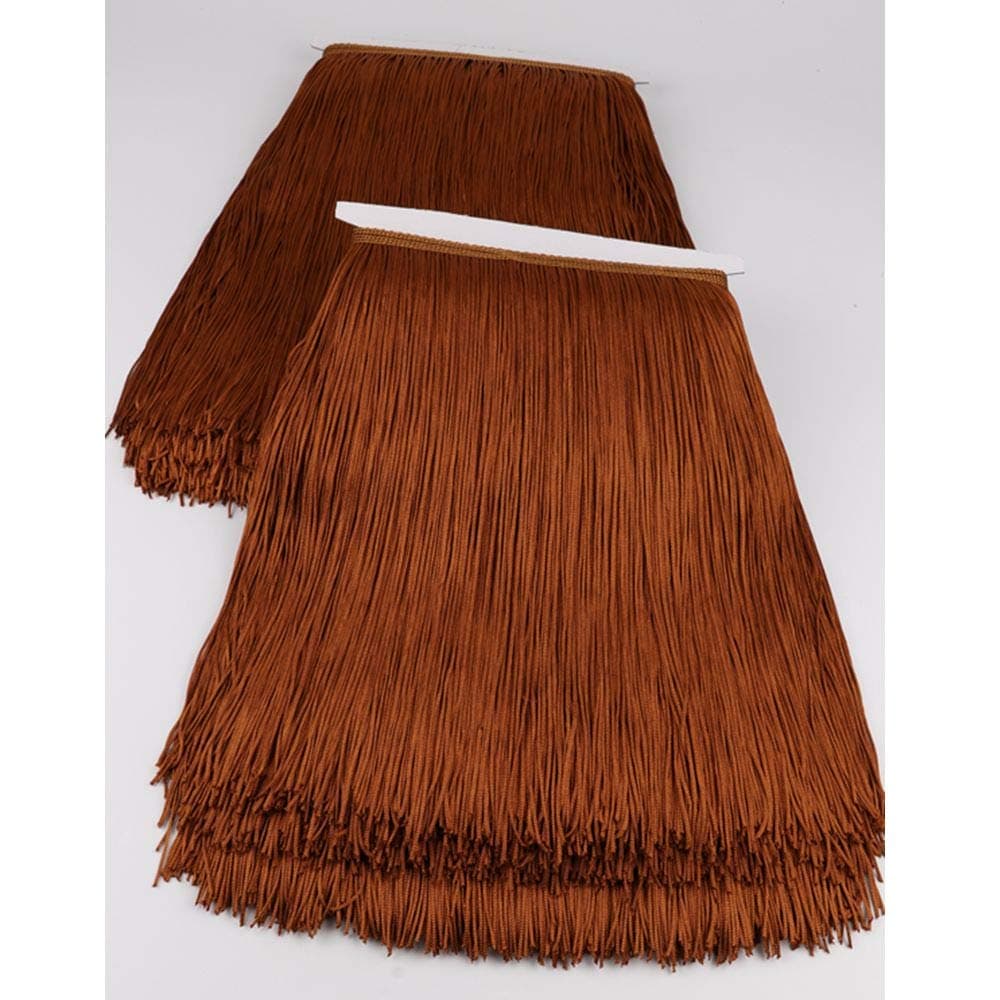 Fringe Trim Lace Polyerter Fibre Tassel 12inch(″) Wide 10 Yards Long for Clothes Accessories and Latin Wedding Dress and DIY Lamp Shade Decoration Black Brown Coffee