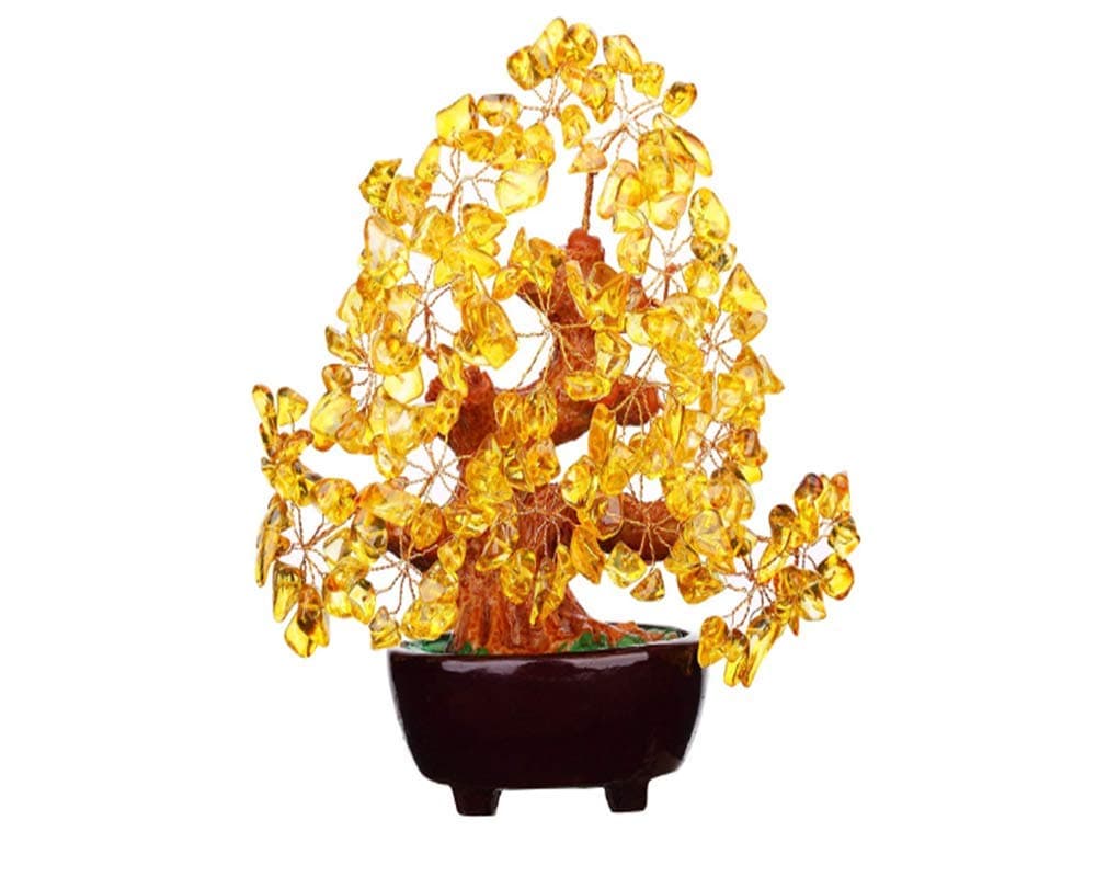 Tesco store Natural Citrine Gem Stone Money Tree- 7 Inch