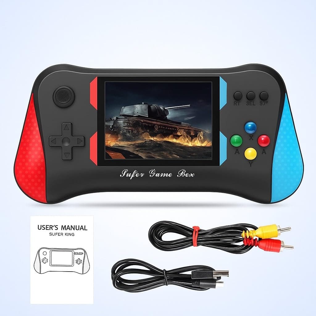 (10 Years Warranty) Video Games for Kids 500 in 1 Handheld Gaming Console Game Mini Retro Classic with 3.5 Inch Colourful LCD Screen, Sup Video Game Console, Portable Video Game System