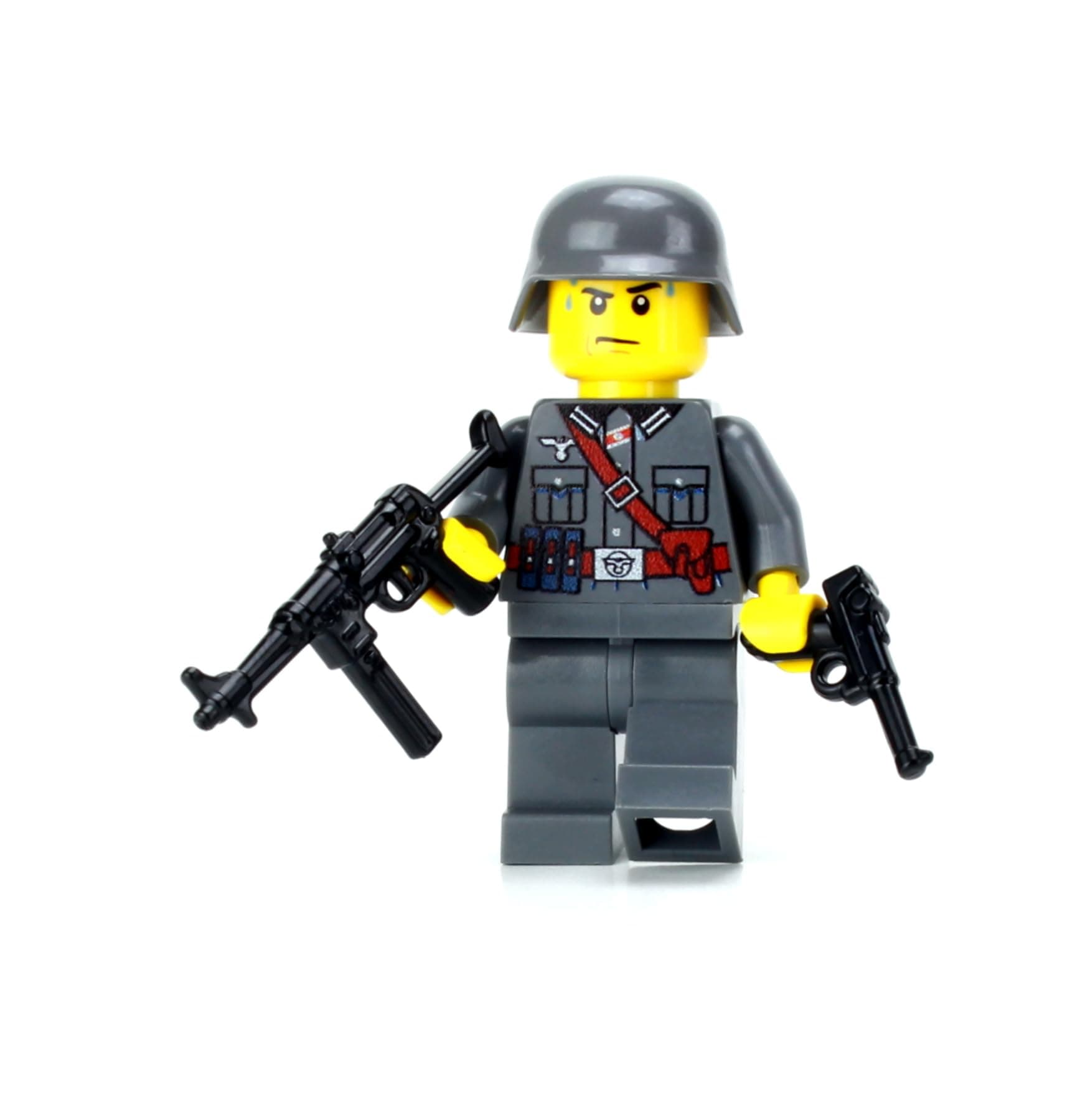 1.6 Inches Tall Collectible German WW2 MP40 Soldier Custom Minifigure | Genuine Military Minifig | Printed in The USA | World WAR 2 | Great Gift for Ages 8+ to Adult AFOL