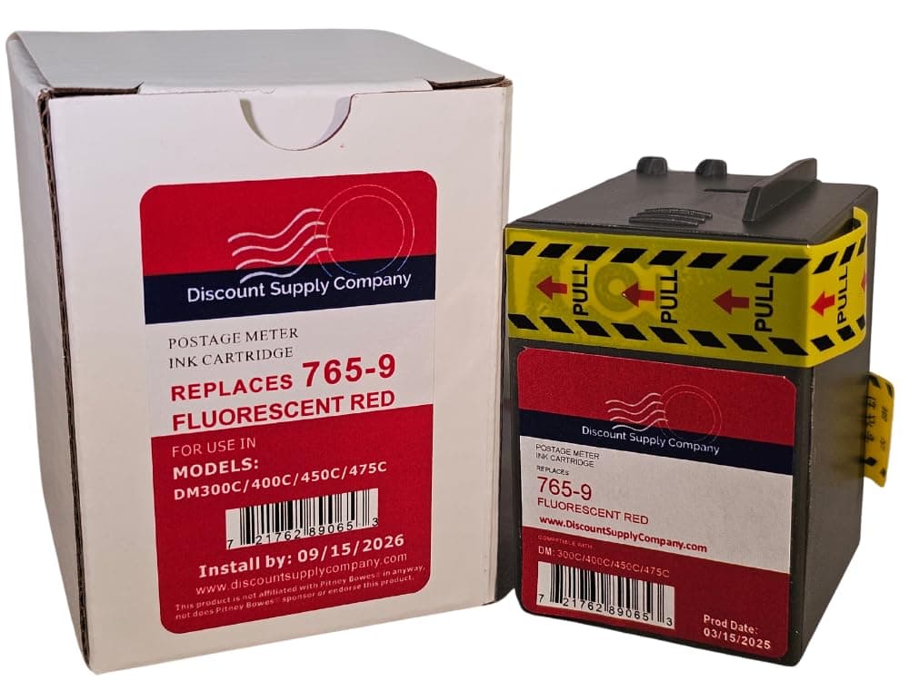 Pitney Bowes 765-9 Compatible Red Ink Cartridge for DM300c, DM400c, DM450c Postage Meters