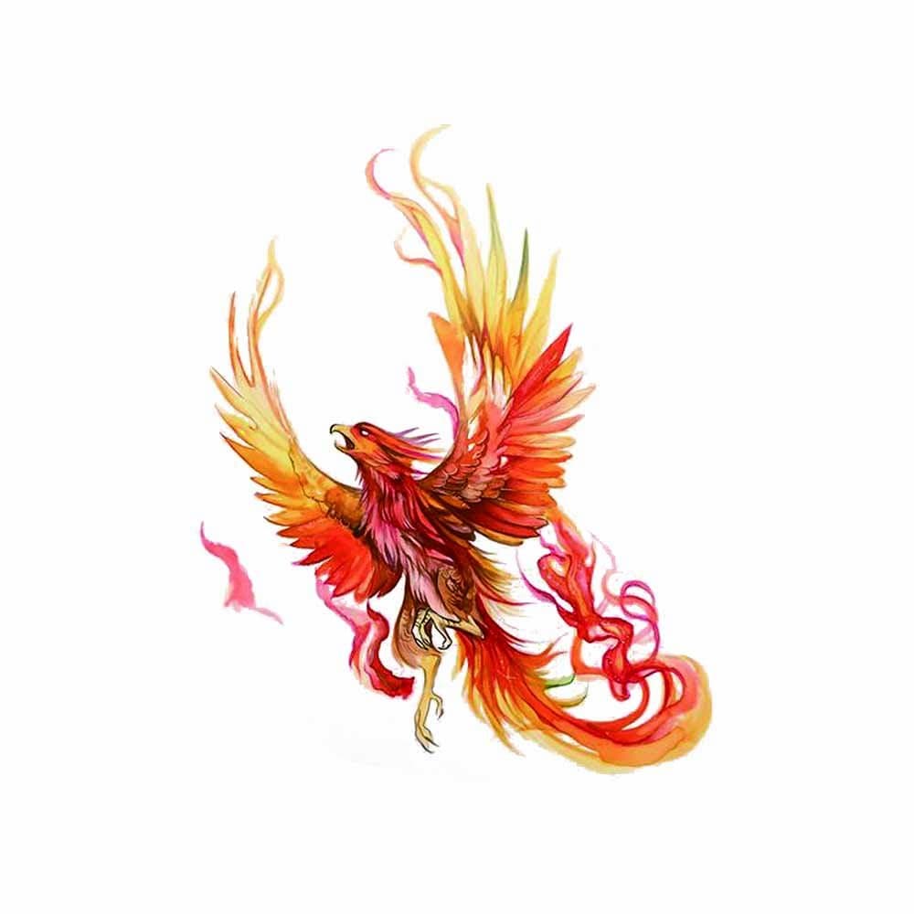 5 Sheets Phoenix Temporary Tattoo Fake Tattoo Sticker For Women Men Hand Body Art 9.8X6cm FA-313