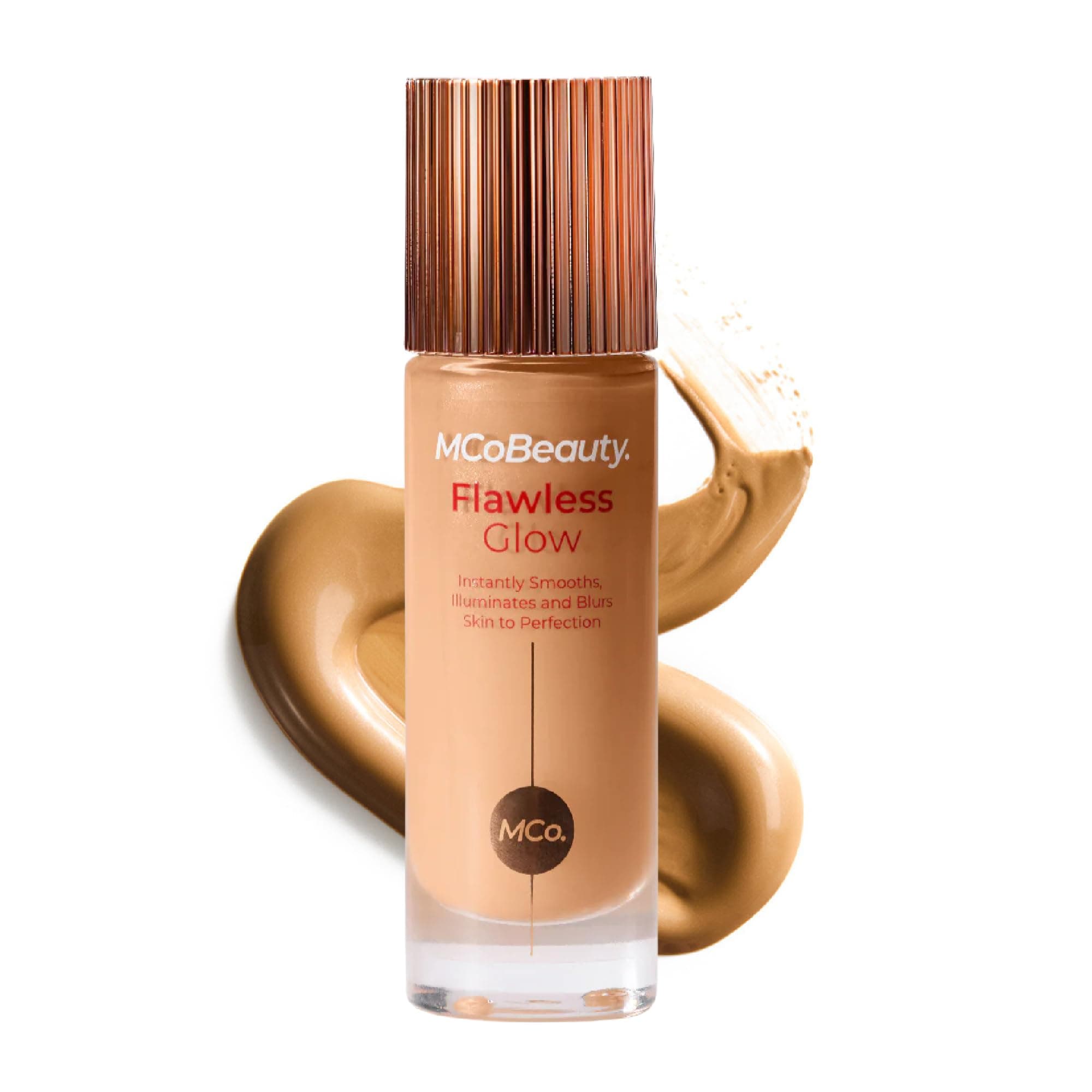 - MCoBeauty Flawless Glow Luminous Skin Filter 4.5 Medium - 4-in-1 Liquid Foundation Primer Highlighter Makeup - Dewy Radiant Skin Tint with Squalane for Face - Buildable Glow Complexion Booster - 1 Fl