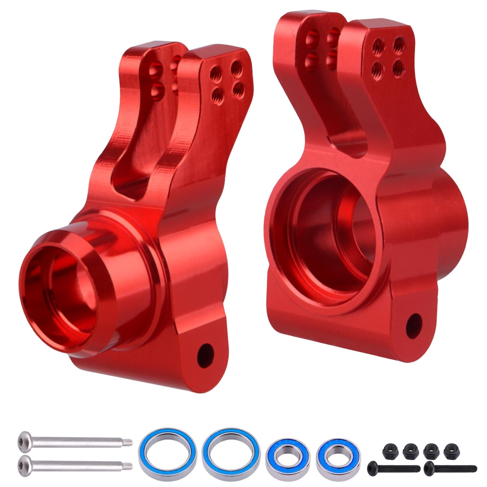 AllinRC Aluminum Rear Hubs Steering Knuckles for Arrma 1/8 Kraton/Outcast/Notorious 6S BLX Upgrades Parts,Replace AR330404 (Red)