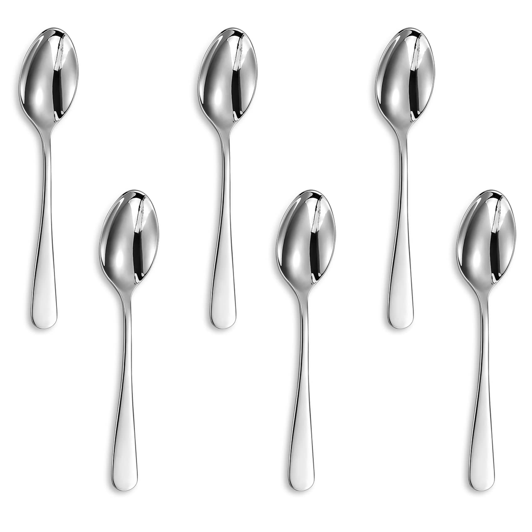 KEAWELL Premium Louise Demitasse Espresso Spoons, 18/10 Stainless Steel, 4.4-Inch Small Size, Dishwasher Safe (4.4 inches, 6)