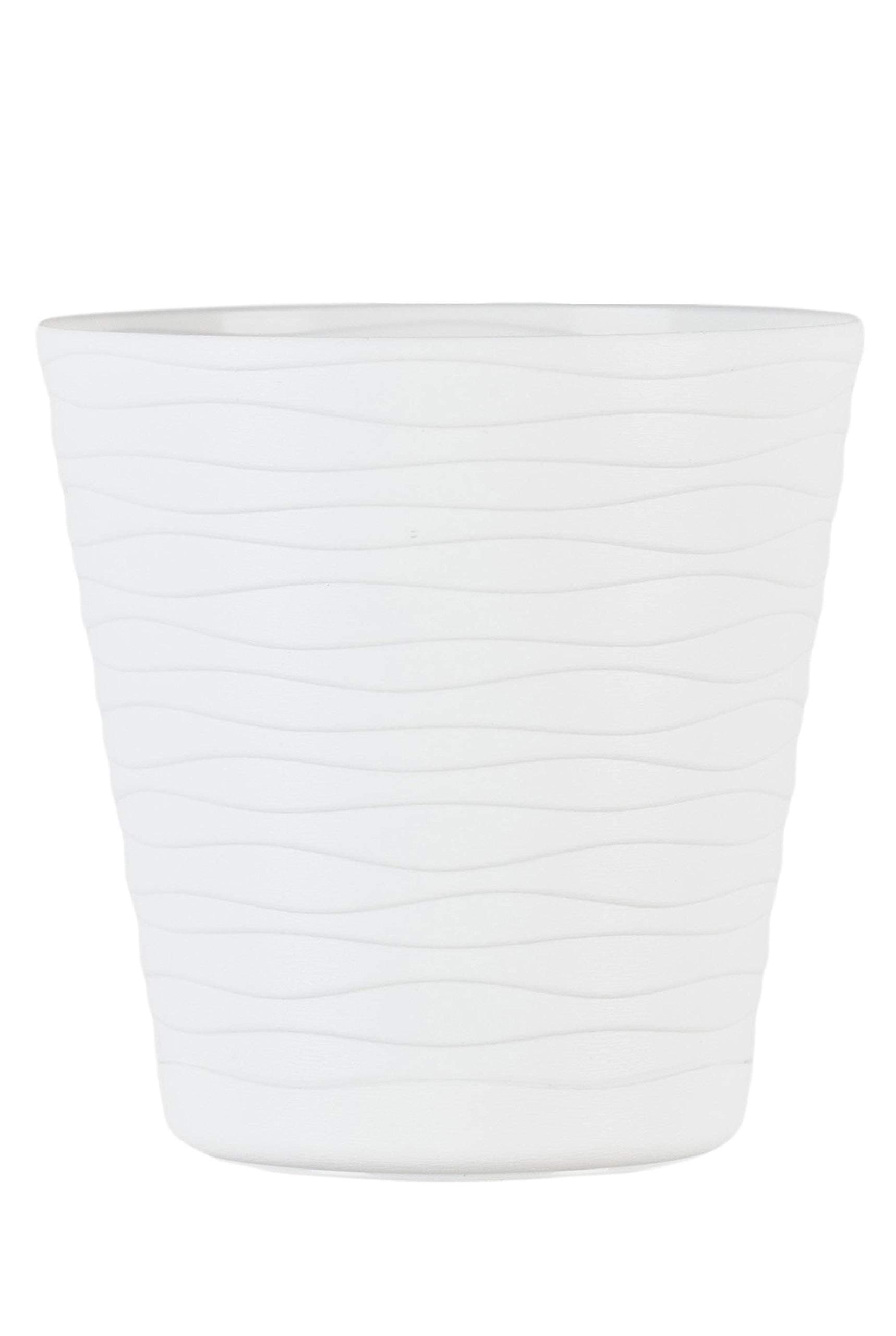 Home Garden Ornaments TEDI White Plant Pots Indoor 21cm Diameter – Plastic Plant Pot Outdoor with Plant Saucer – Durable Flower Pot for House Plants – Decorative Flower Pots (Ø21cm, White)