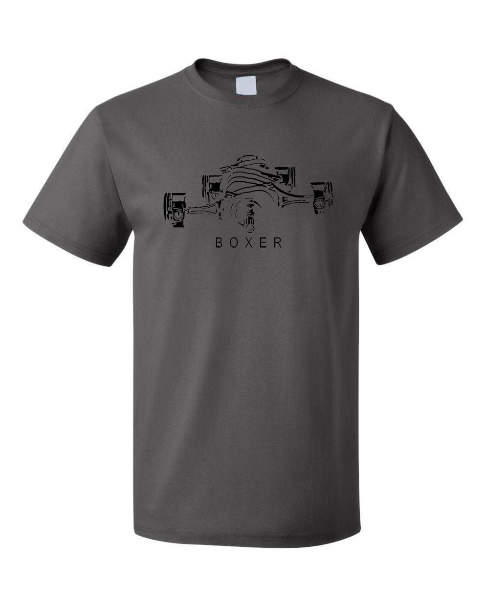 Subaru Boxer Engine Tshirt WRX STI BRZ (Large, Charcoal)