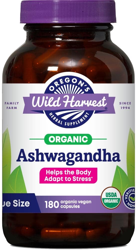Oregon's Wild Harvest Organic Ashwagandha Non-GMO Herbal Supplements for Stre...