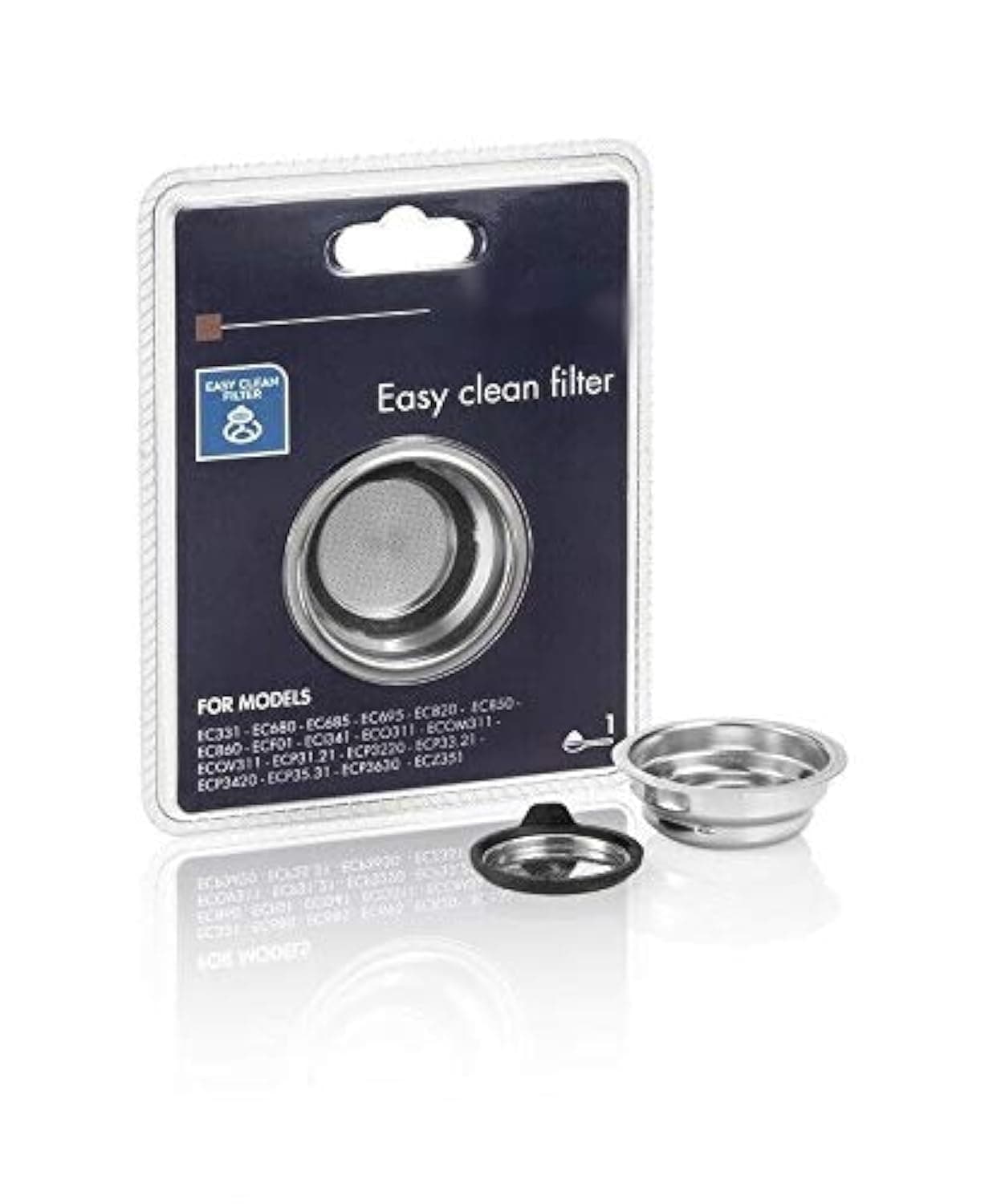 One Cup Easy Clean Filter Cream For Delonghi Coffee Machine EC331 EC680 EC685 EC695 EC820 EC850 EC860 ECF01 ECO311 ECP31 ECP3220 ECP33 ECP3420 ECP35 ECP3630 ECZ351 ECF01 5513280991 DLSC400