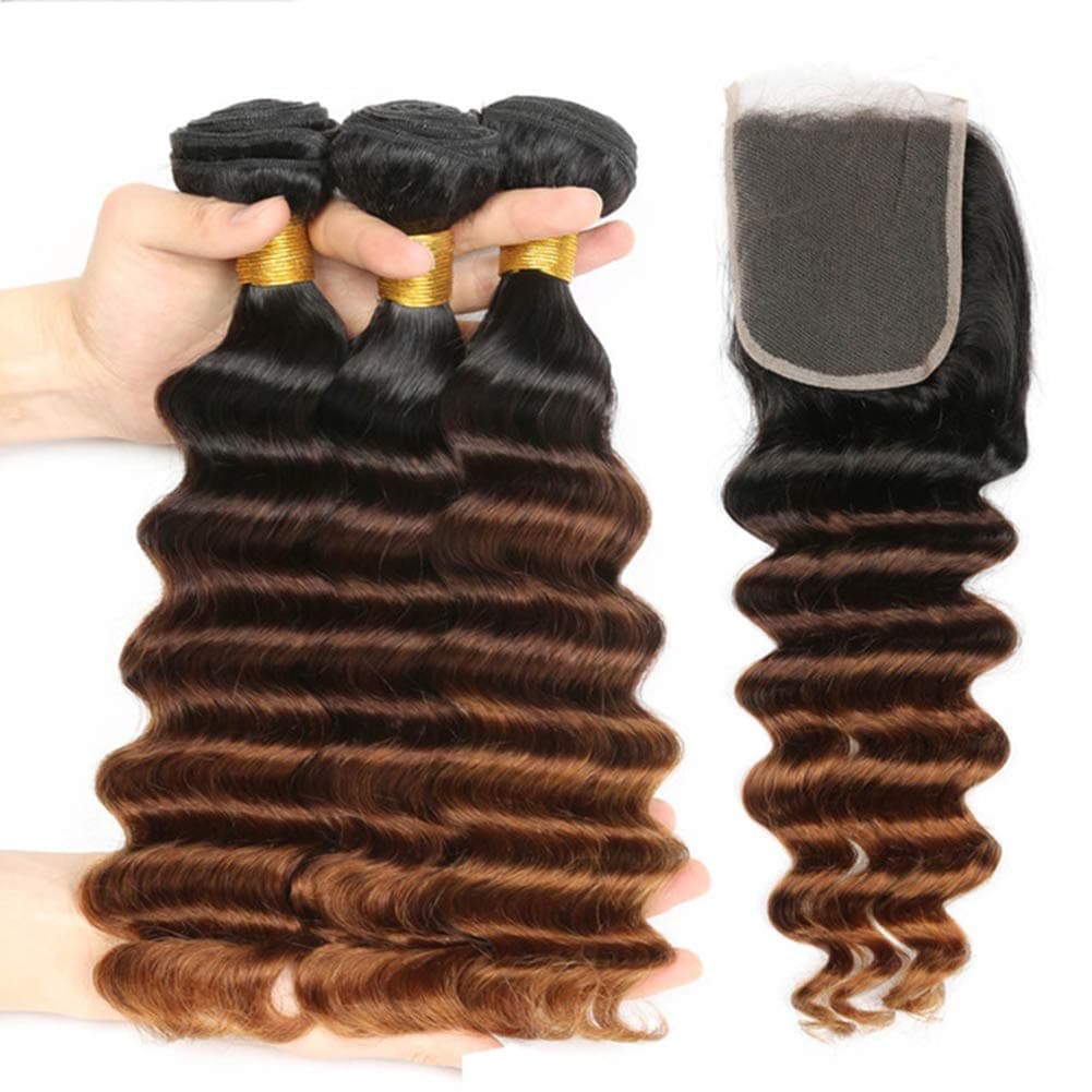 RUIYUReal Hair Extensions, Peruvian, 8A, Wavy, 3 Bundles, Pack of 3