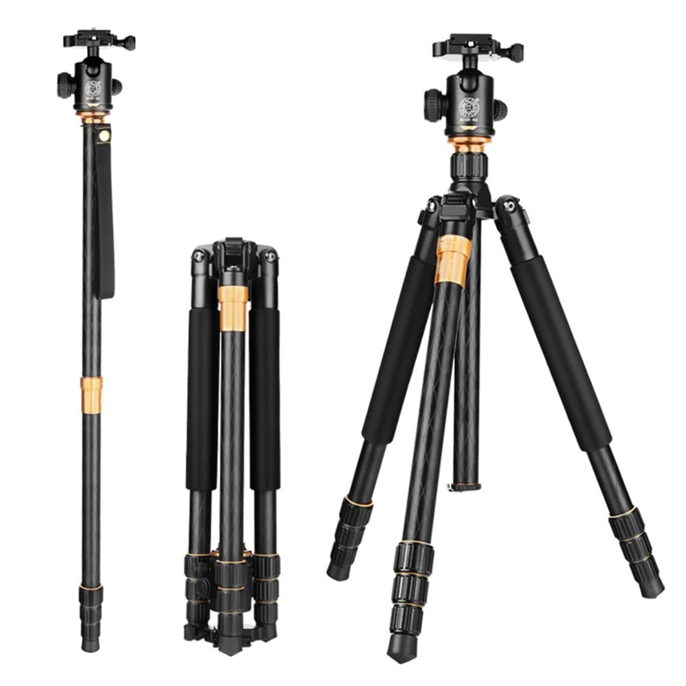 Q-999 Professional Portable Magnesium Aluminum Alloy Tripod Monopod with Detachable Ball Head and Pocket for Digital Camera and Camcorder