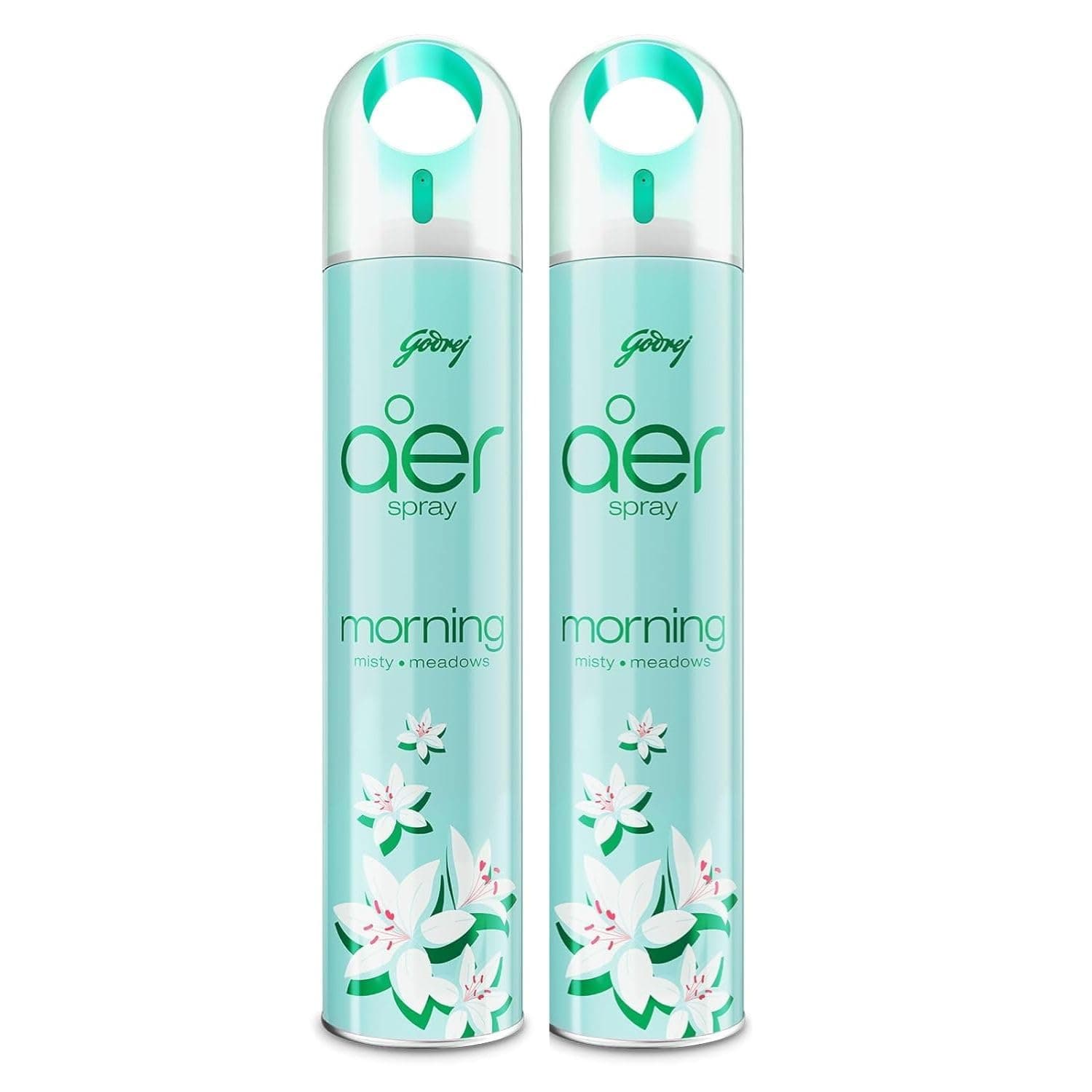 Godrej aer spray, Home & Office Air Freshener - Morning Misty Meadows, 300 ml (Pack of 2)