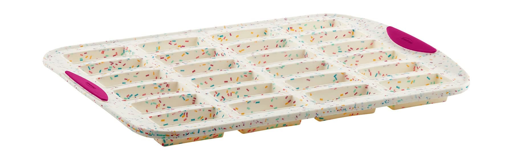 24 Slot Mini Bar Pan Silicone Bakeware, Confetti White