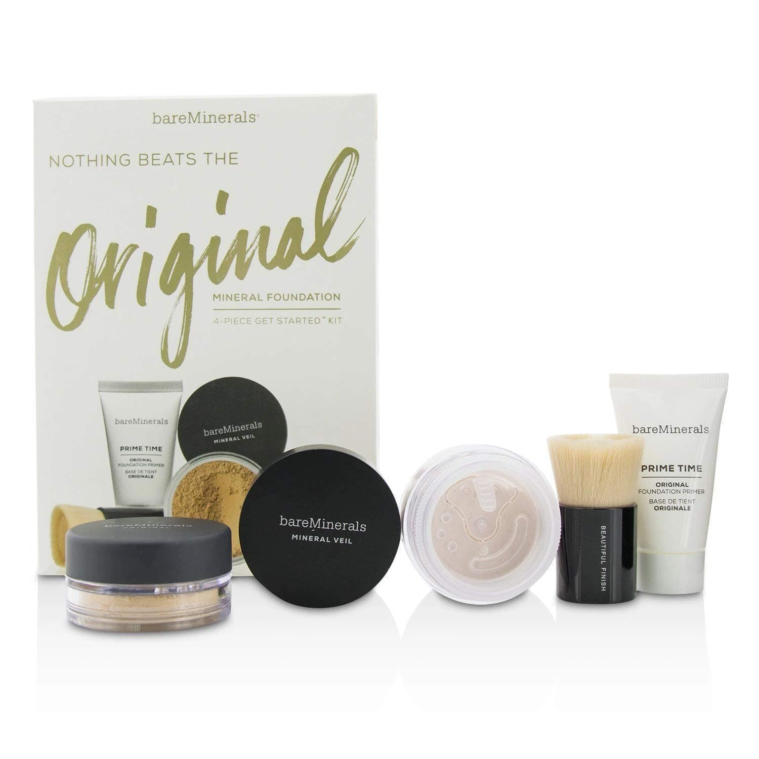 Set bareMinerals Light 4 Pieces Nothing Beats The Original Complexion Kit Base Primer 15ml - Powder Brush/Powder Base