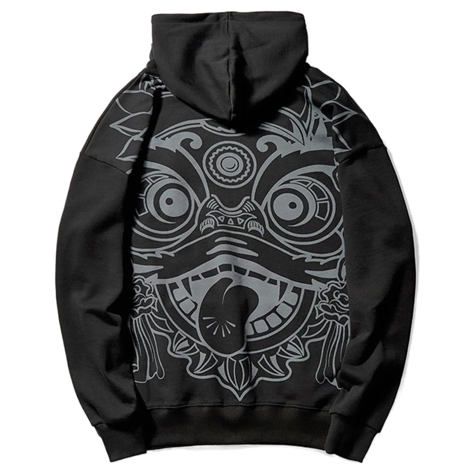 AMDMG Long Sleeves For Men Printed Lion Man Hoodie Street Trendie Hoodie Men's Hoodie Casual Haul Hoodie (Size : XXXL)