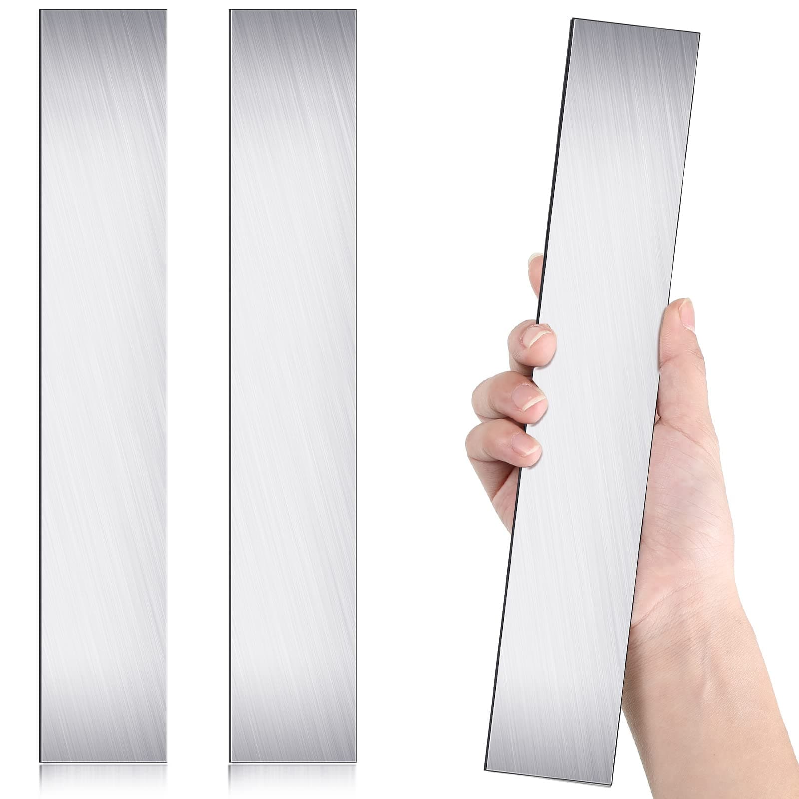 Ferraycle 2 Pieces 11.5''x1.57''x0.06'' 15n20 Steel Flat Stock Bar High Contrast Blade Billets Blanks Annealed High Carbon Steel Barstock for Hobbyist Use Making Forging Carbon Damascus Knives DIY