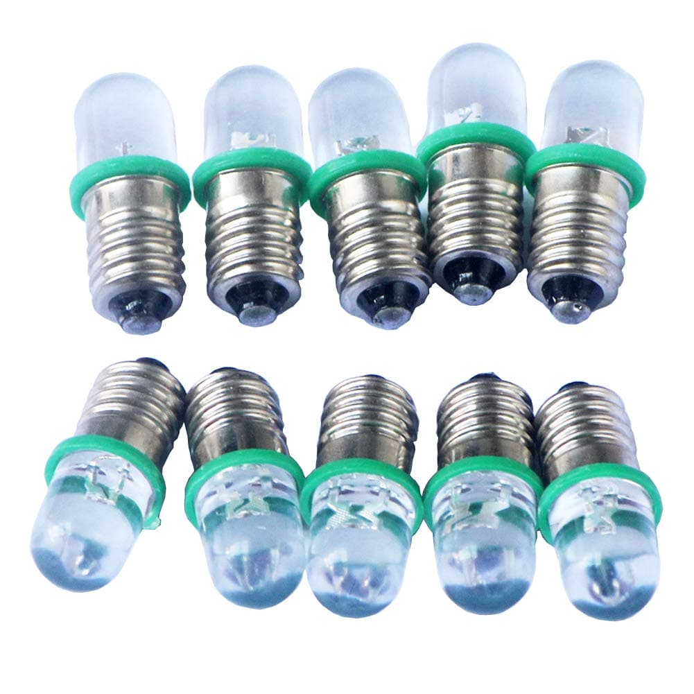 GutReise10x E10 DC 24V Green Spotlight LED Lamps Light Bulbs + 10pcs E10 Lamp Socket Base