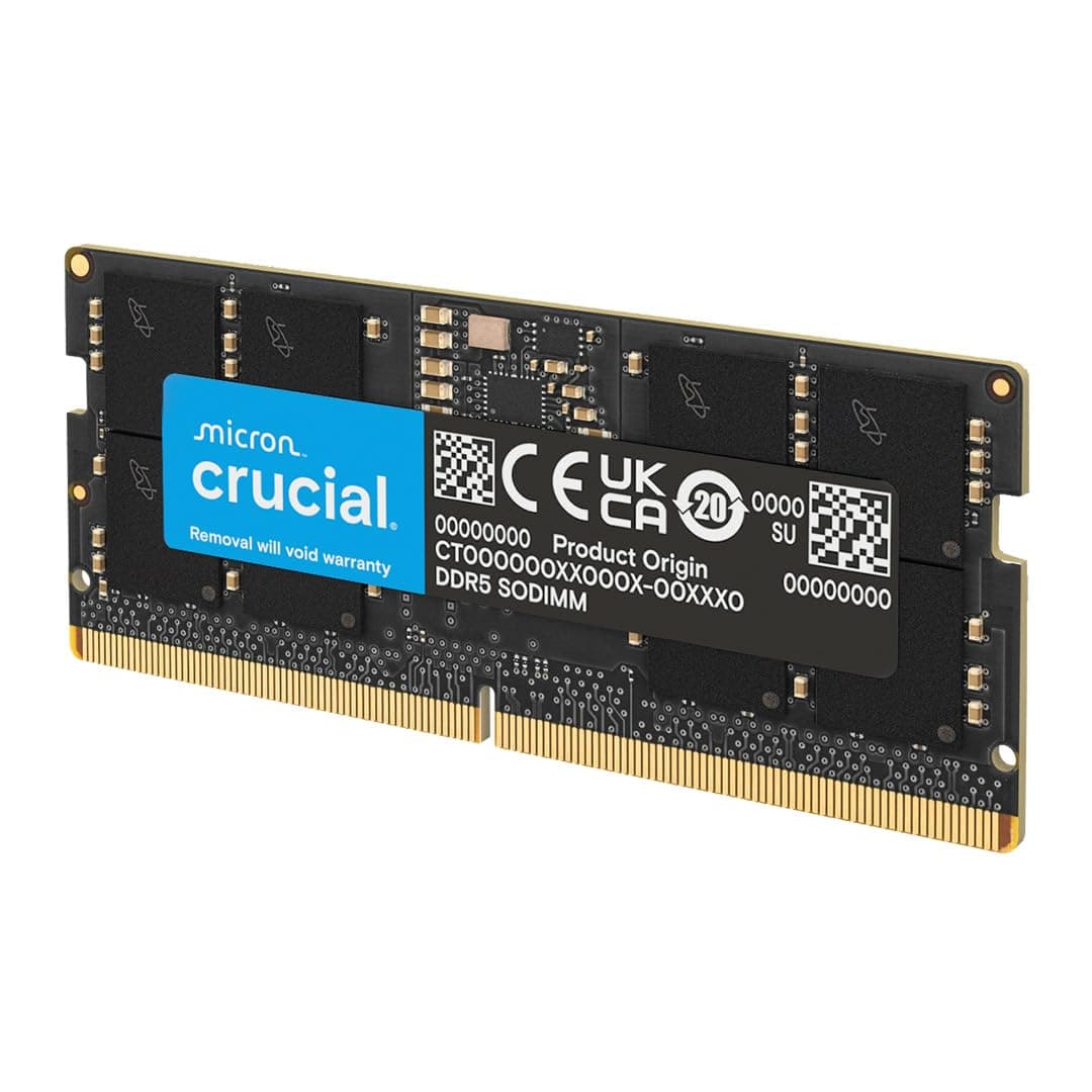 DDR5 RAM 8GB 5600MHz SODIMM, Laptop Computer Memory, Mini PC (or 5200MHz, 4800MHz) CL46 - CT8G56C46S5