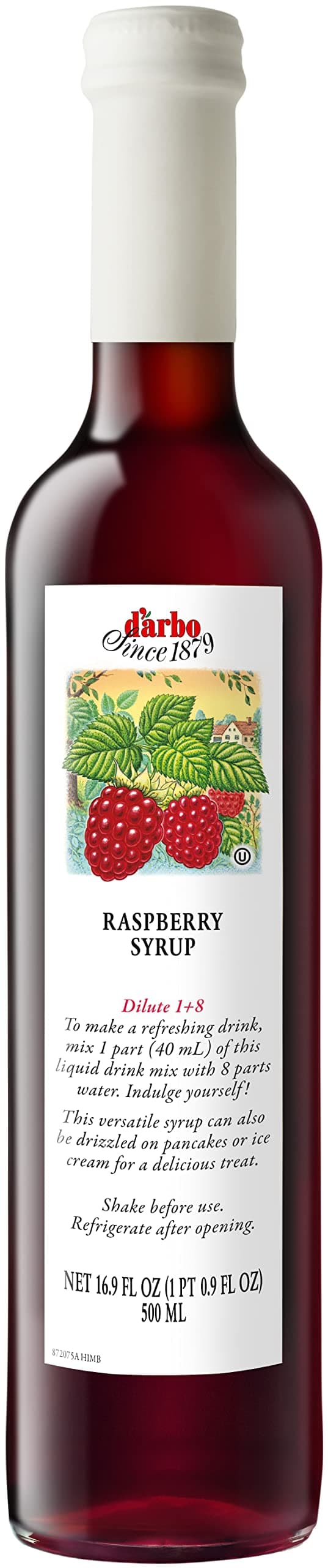 D'arbo All Natural Raspberry Fruit Syrup, 16.9oz