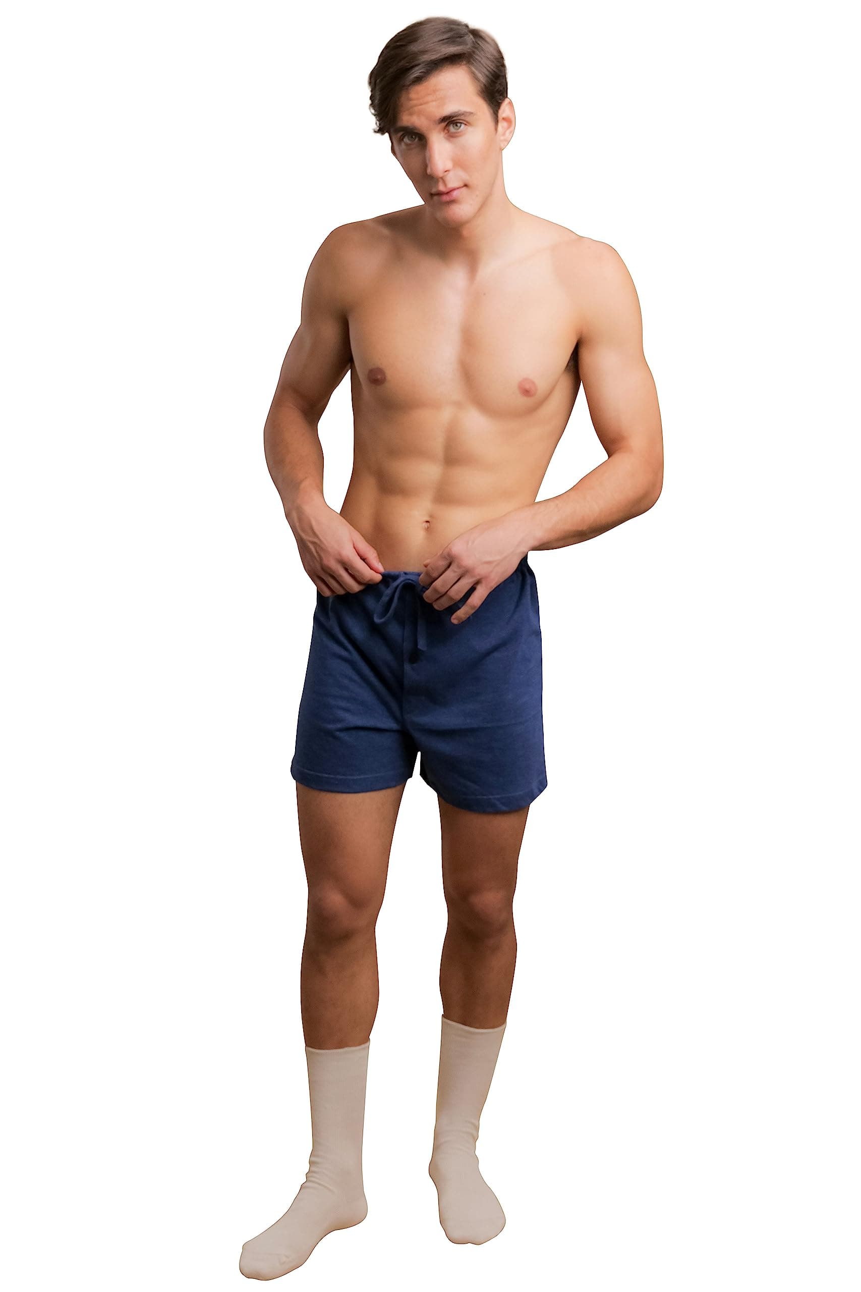 Latex-Free Drawstring Loose Boxer Shorts for Men with Skin Allergies and Sensitive Skin