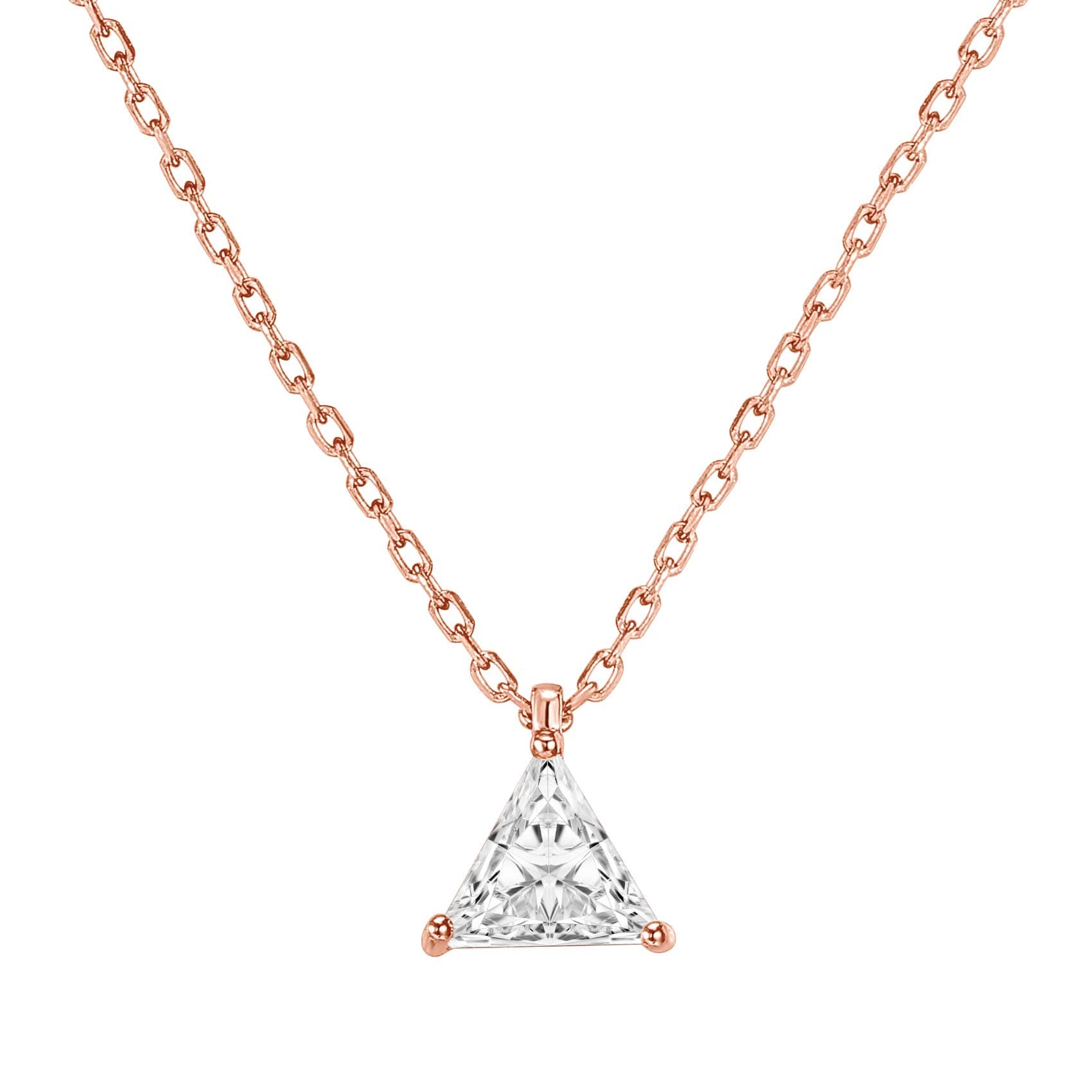 14K Gold Plated Cubic Zirconia Diamond Pendant Necklace for Women | Adjustable Slider