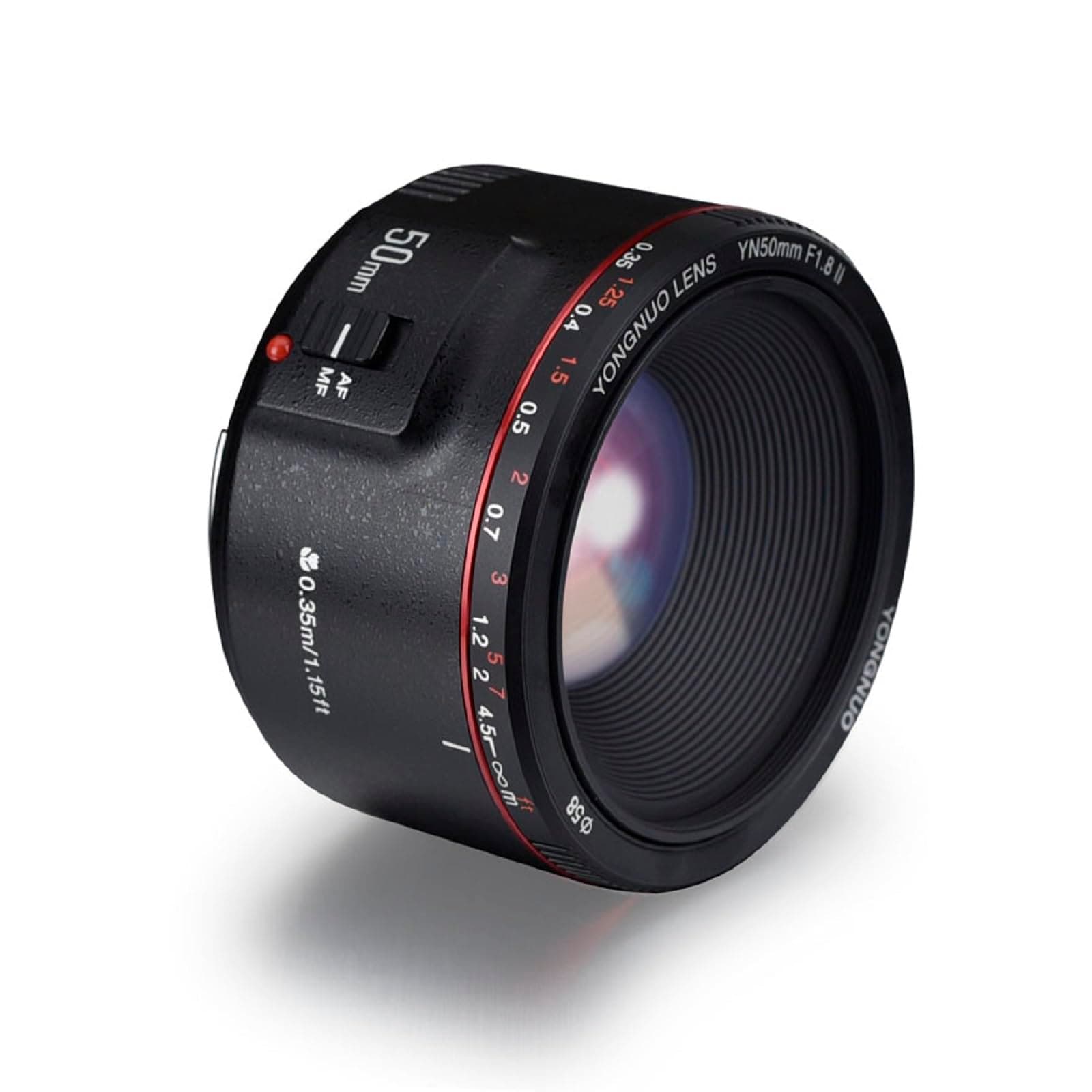 Yongnuo YN50MM F1.8 II AF/MF 0.35M Focus Distance Standard Prime Lens Black f...