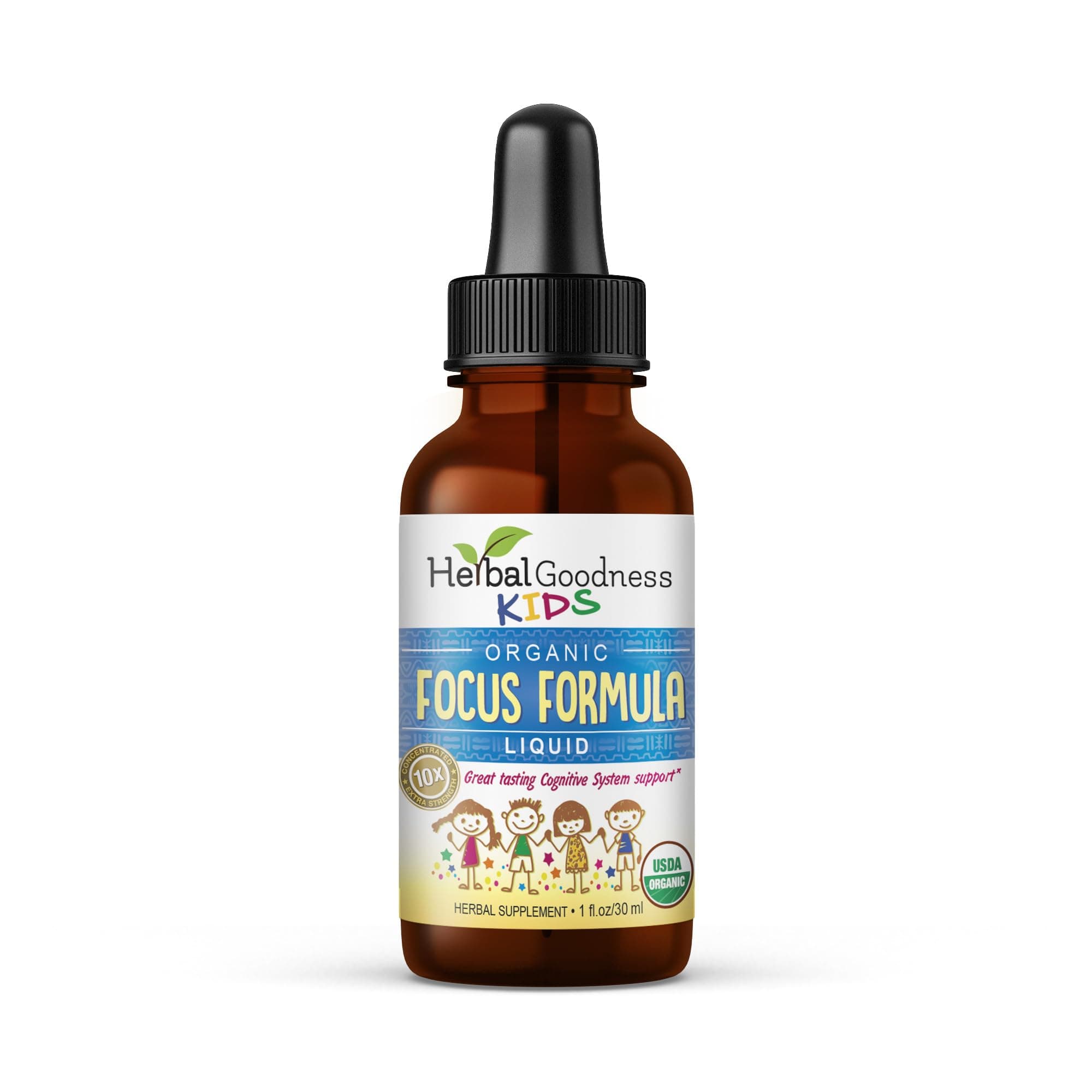 Herbal Papaya Kids Focus Formula Liquid Extract - Ashwagandha & Moringa -1oz Dropper Bottle by Goodness Unit